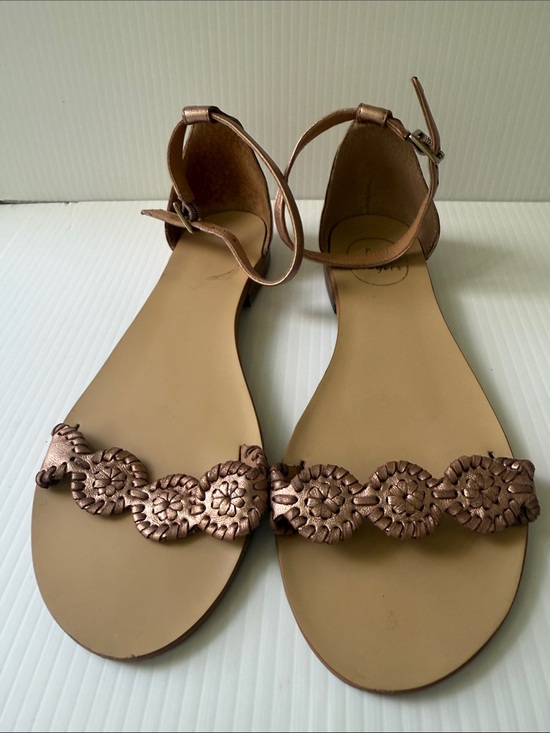 Jack Rogers Shoes - Jack Rogers Rose Gold Embellished Ankle-Strap Sandals